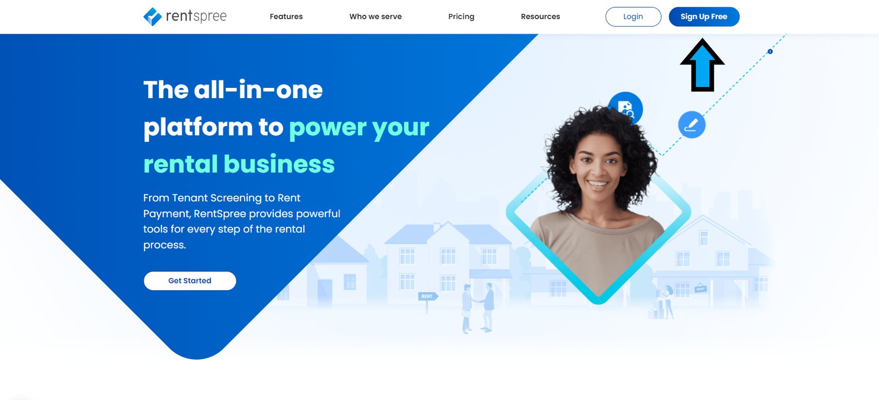 Creating an account with RentSpree using an email address